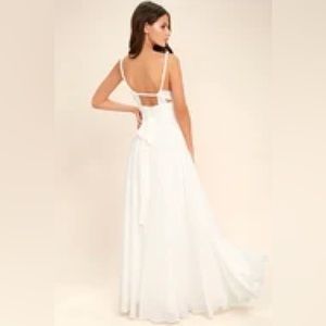 White long dress, Large -formal, long, Lulus